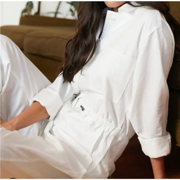 Outerknown Organic Cotton Station Jumpsuit, White - Picture 2 of 8